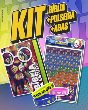 KIT BÍBLIA + PULSEIRA + ABAS COLORIDAS